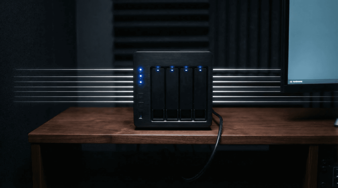 Network-attached storage hardware used for on-site media caching
