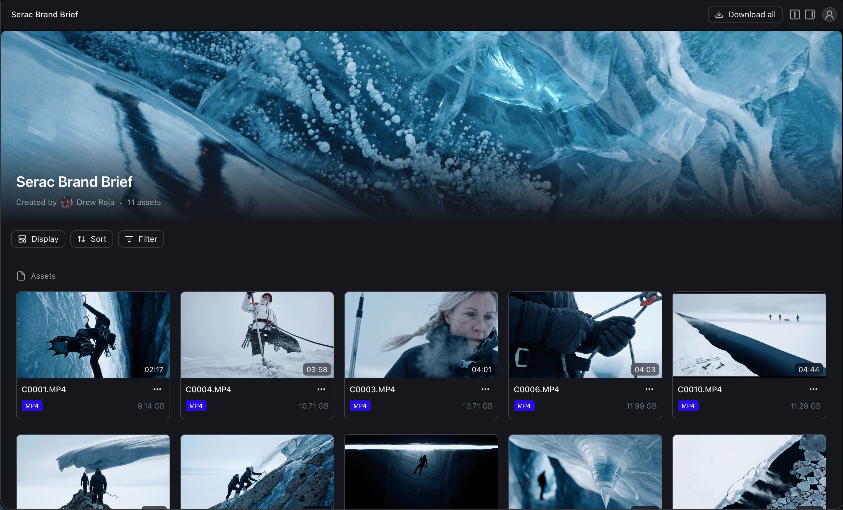 Aspect share and present interface with branded media collections