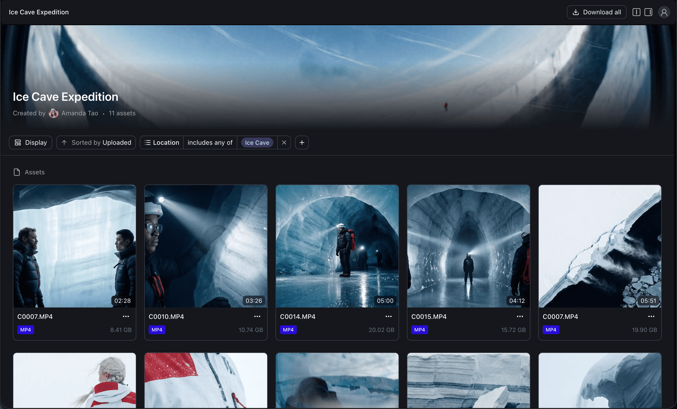 Per-link permission settings for shared media files